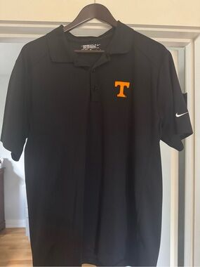 Nike Black Polo with Orange 'T' Logo